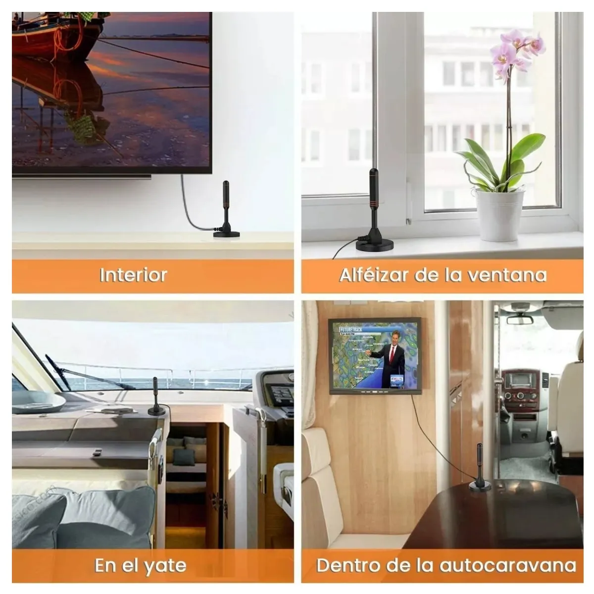 KUANGYE - Antena Tv Digital Interior Hd Amplificada Por Usb 100