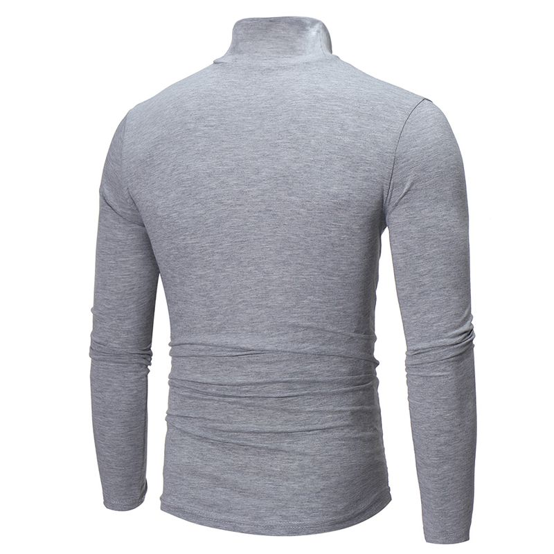 EDWINAYY - Polera Cuello Alto Polar Hombre Larga Premium Textura Suave