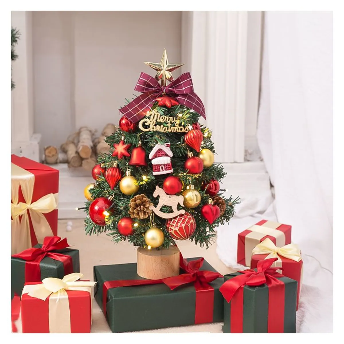 VATYERTY - Árbol de Navidad mini árbol decoración navideña