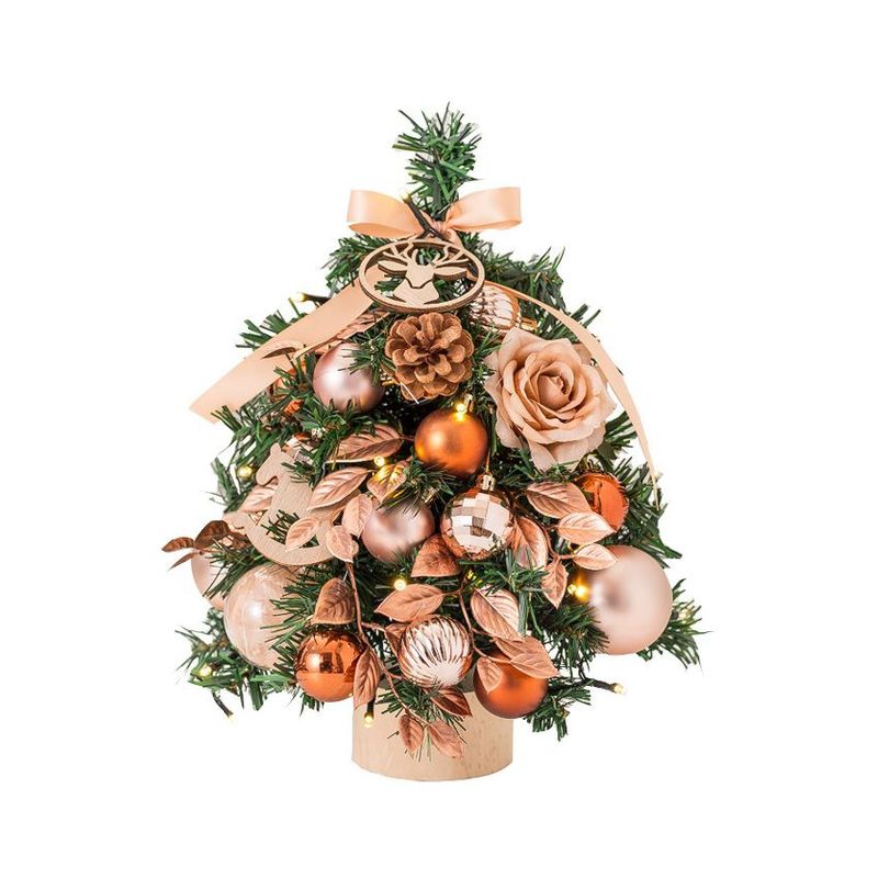 VATYERTY - Mini juego de árbol de Navidad brillante oro 35cm