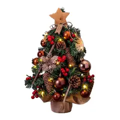 VATYERTY - Mini juego de árbol de Navidad brillante rojo 45cm