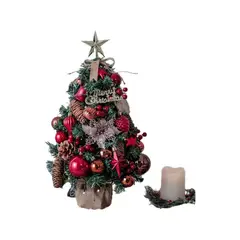 VATYERTY - Mini juego de árbol de Navidad brillante rojo 45cm