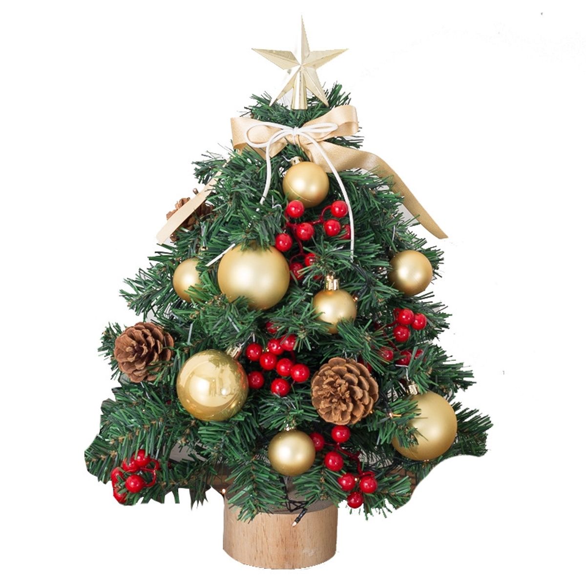 VATYERTY - Mini juego de árbol de Navidad pvc brillante de escritorio oro 45cm