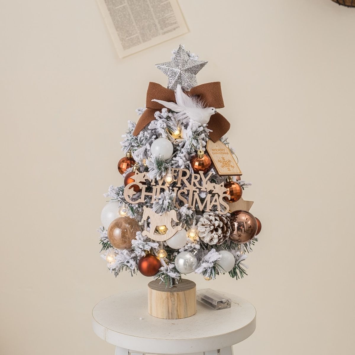 VATYERTY - Mini juego de árbol de Navidad pvc brillante de escritorio 45cm