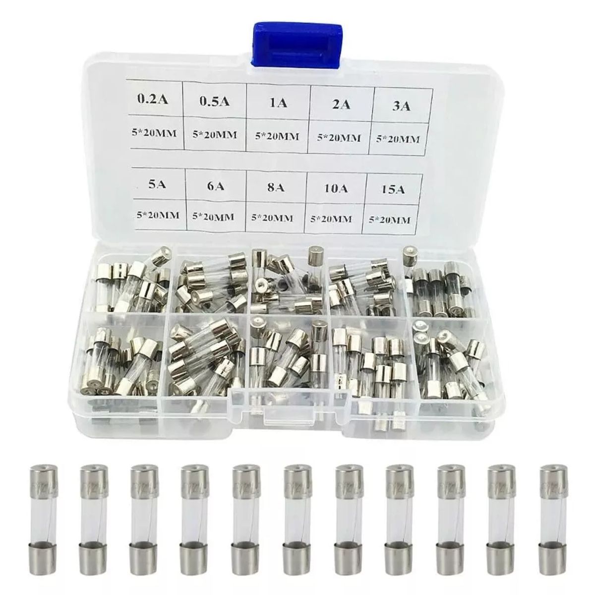 KUANGYE - 100pcs Fusible Vidrio De Tipo Europeo Valores 250v 0220a