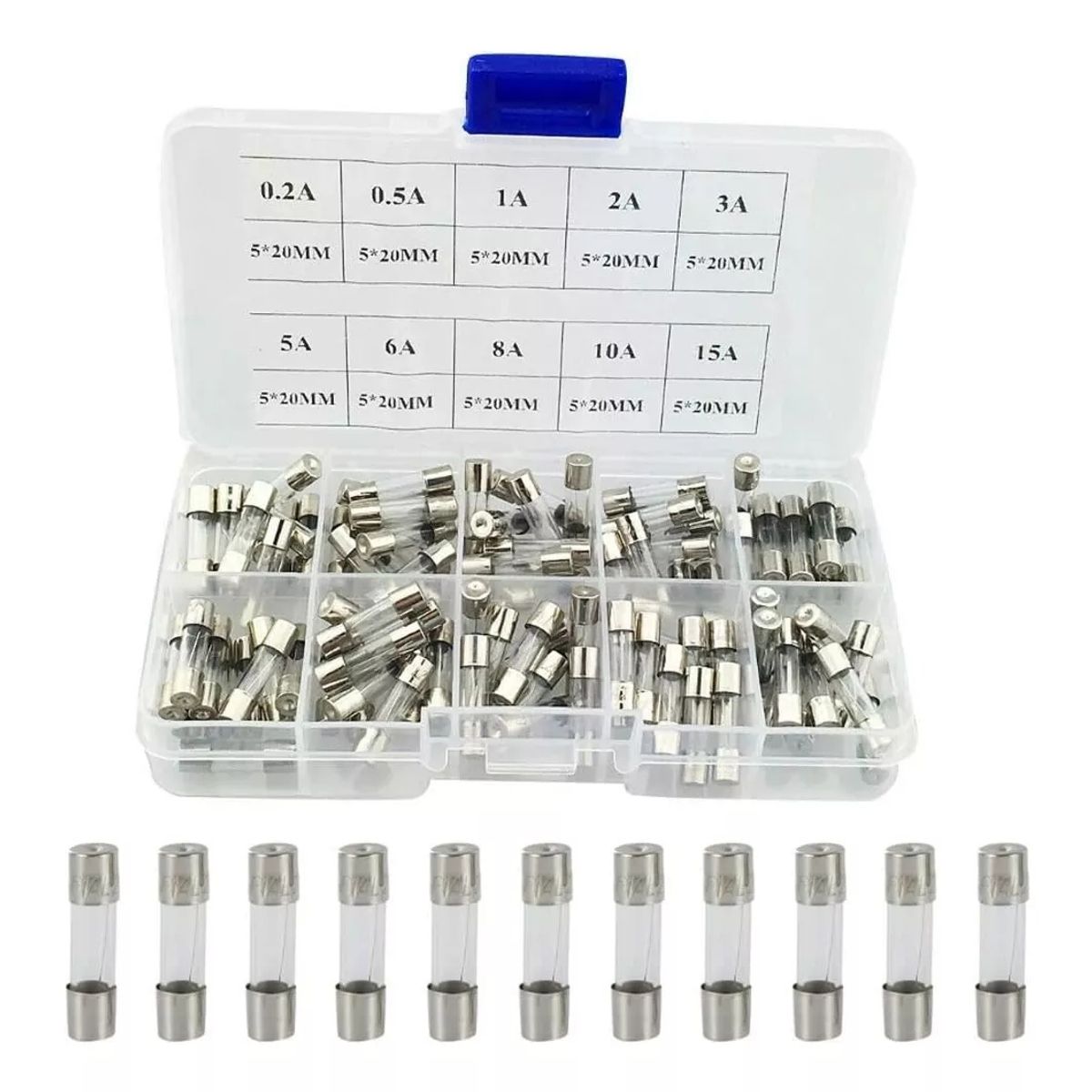 KUANGYE - 100pcs Fusible Vidrio De Tipo Europeo Valores 250v 0220a