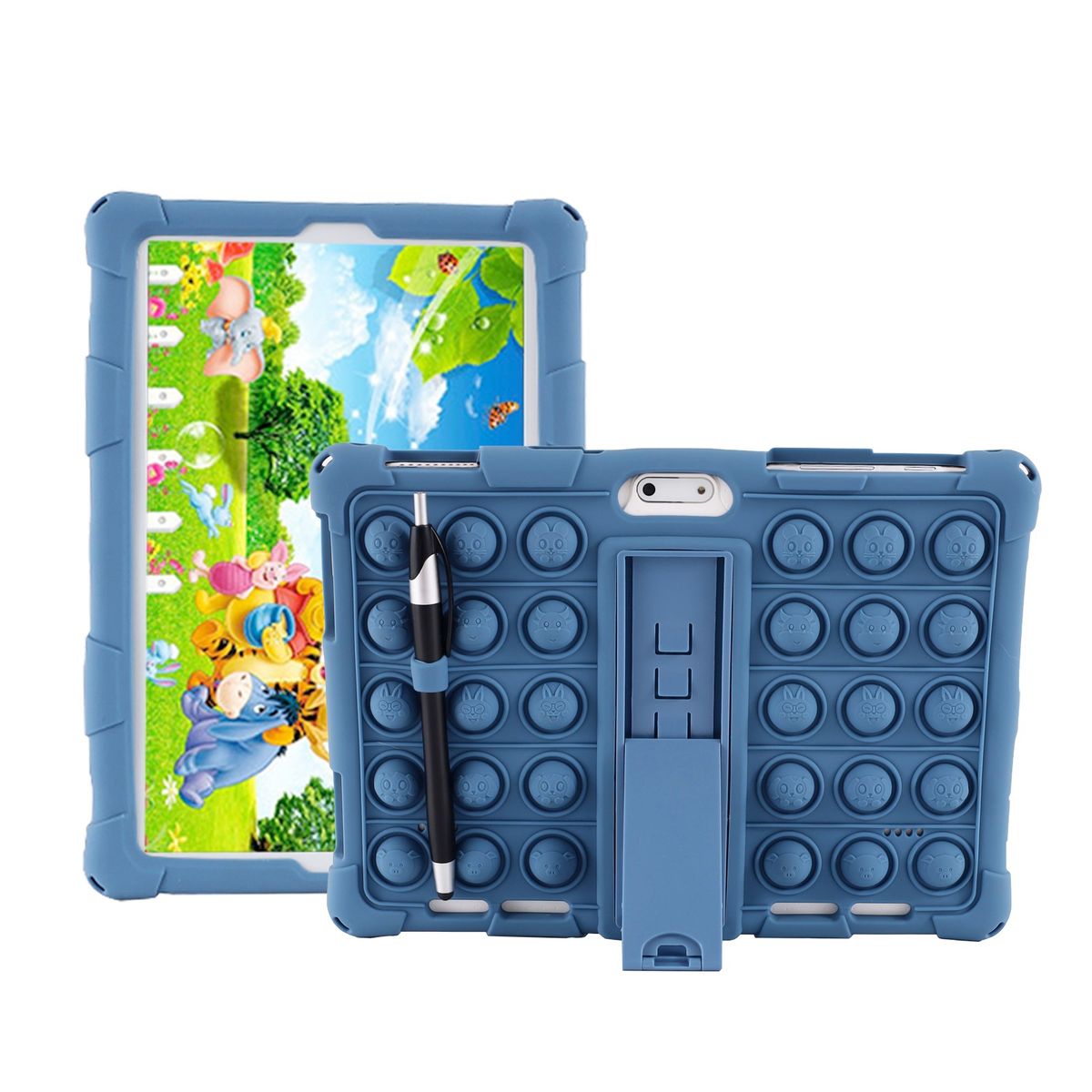 CRUSEC - Funda Protectora Pop it para Tablet 10 Pulgadas Con Cordón Azul