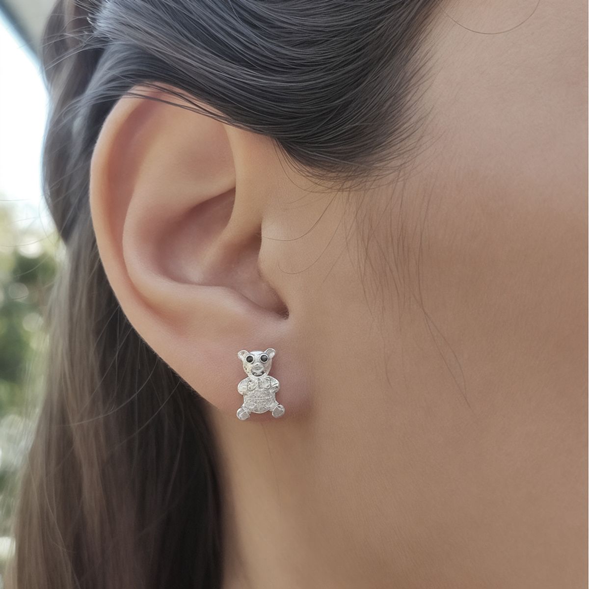 COGGIOLA - Aros Oso Micro Circón Plata Fina 925