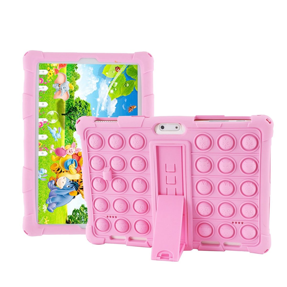CRUSEC - Funda Protectora Pop it para Tablet 10 Pulgadas Con Cordón Rosa