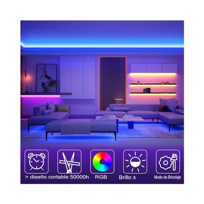 Imagen 2 del producto Tiras de luces RGB, decoración para el hogar, 1 rollo