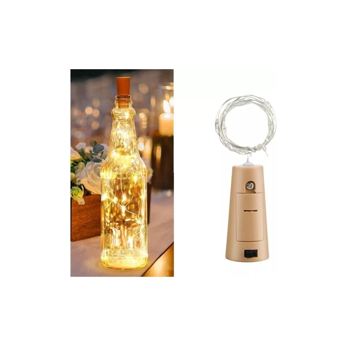 U BUY - Pack 6 Luces Corcho Hada Alambre Micro Led Boda Deco