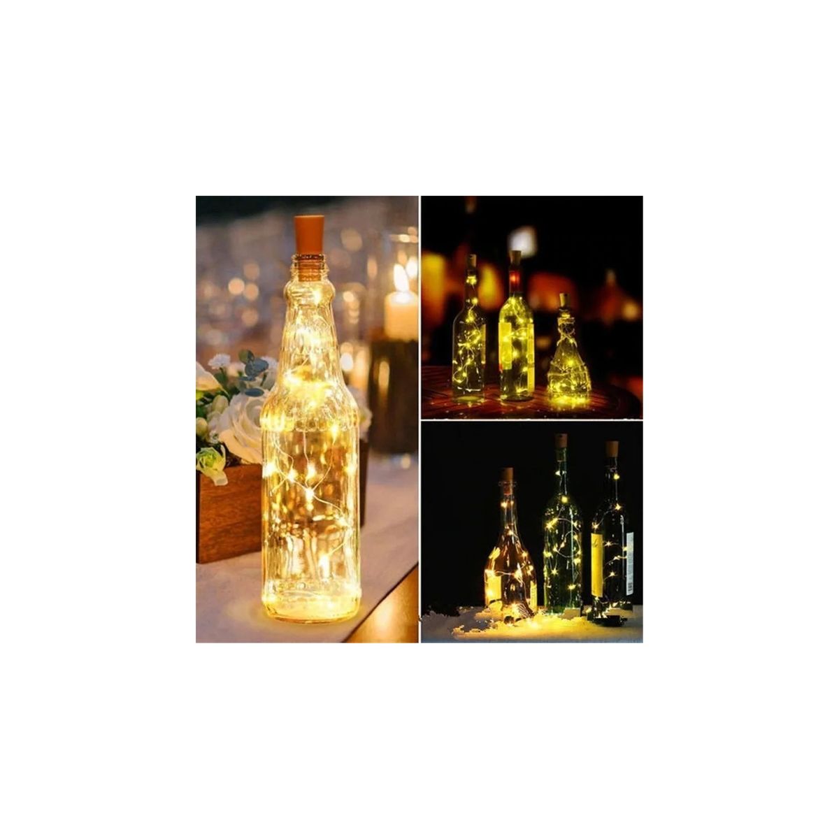 U BUY - Pack 6 Luces Corcho Hada Alambre Micro Led Boda Deco