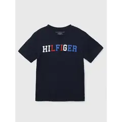 TOMMY HILFIGER - Polera Con Logo Multicolor Azul