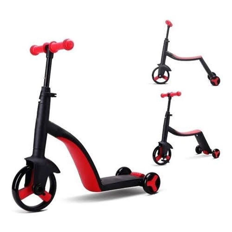 GENERICO - Scooter Triciclo 3 en 1 para Niños «TRI SCOOTER» ROJO