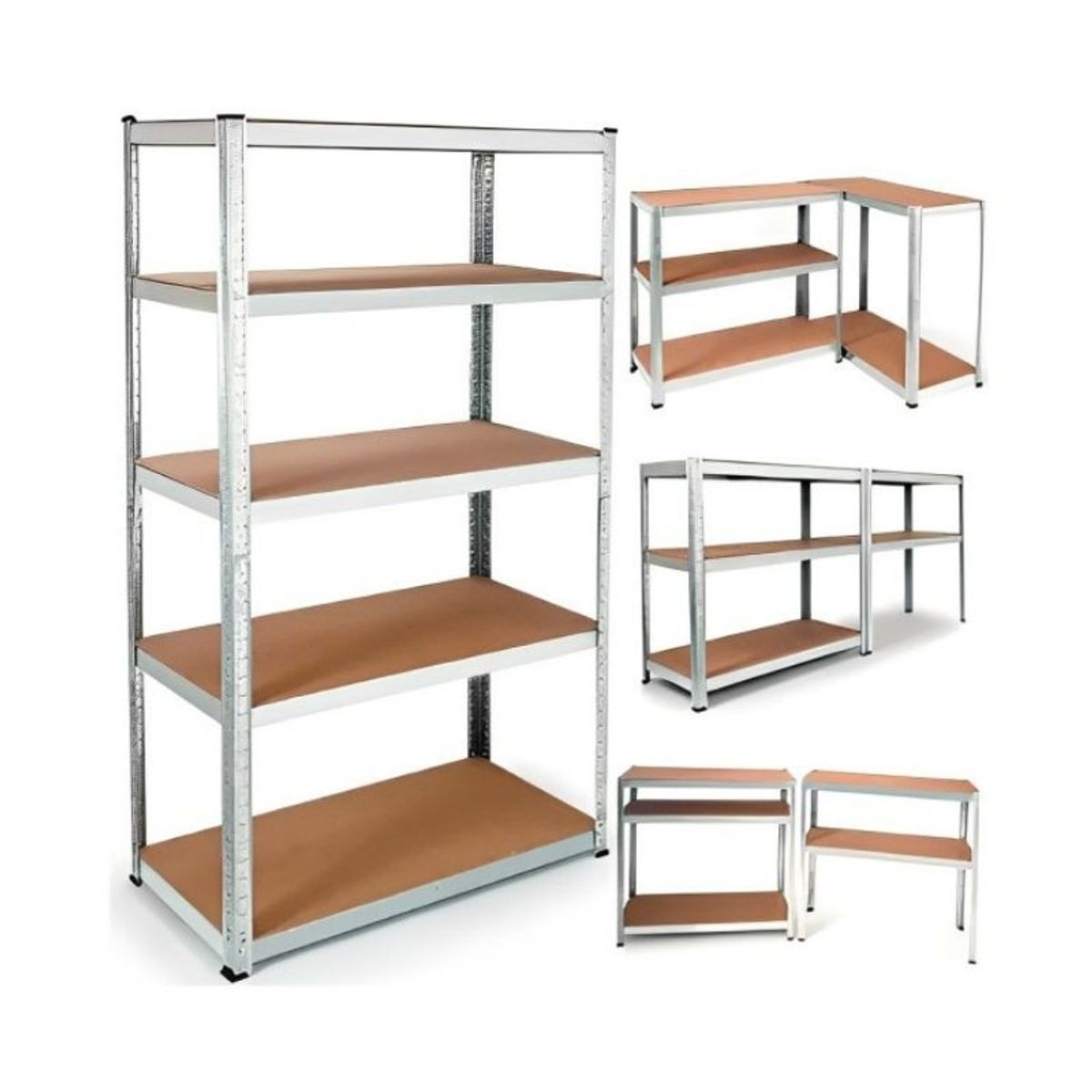 GENERICO - Mueble Organizador Estante Metálico 5 Niveles 180x90x40cm