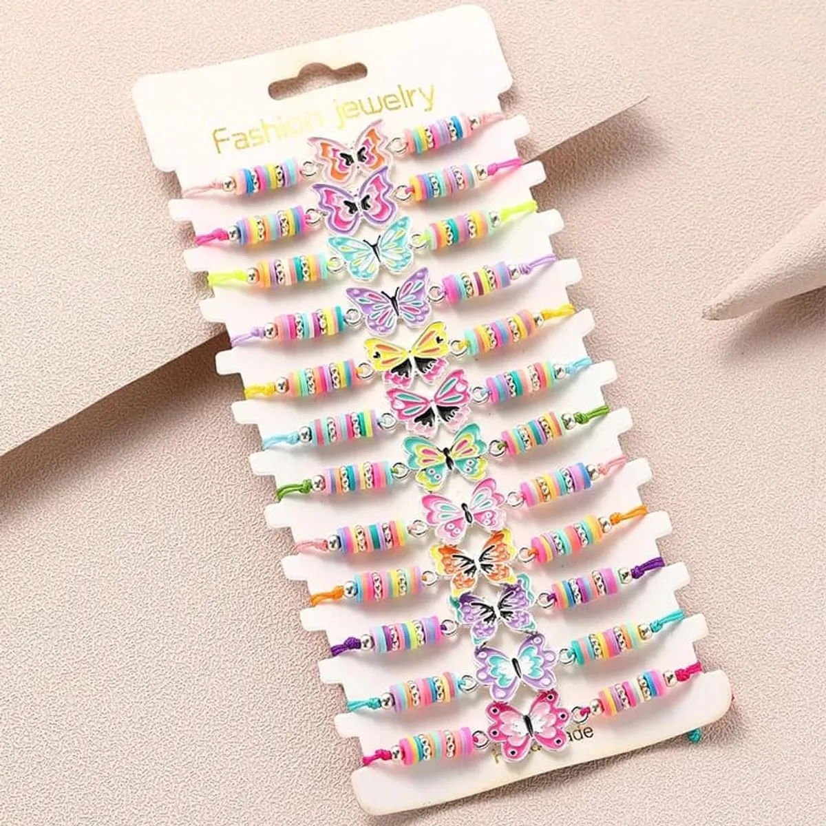 GENERICO - Set 12 pulseras Linda de cuerda de cordon ajustable para niños