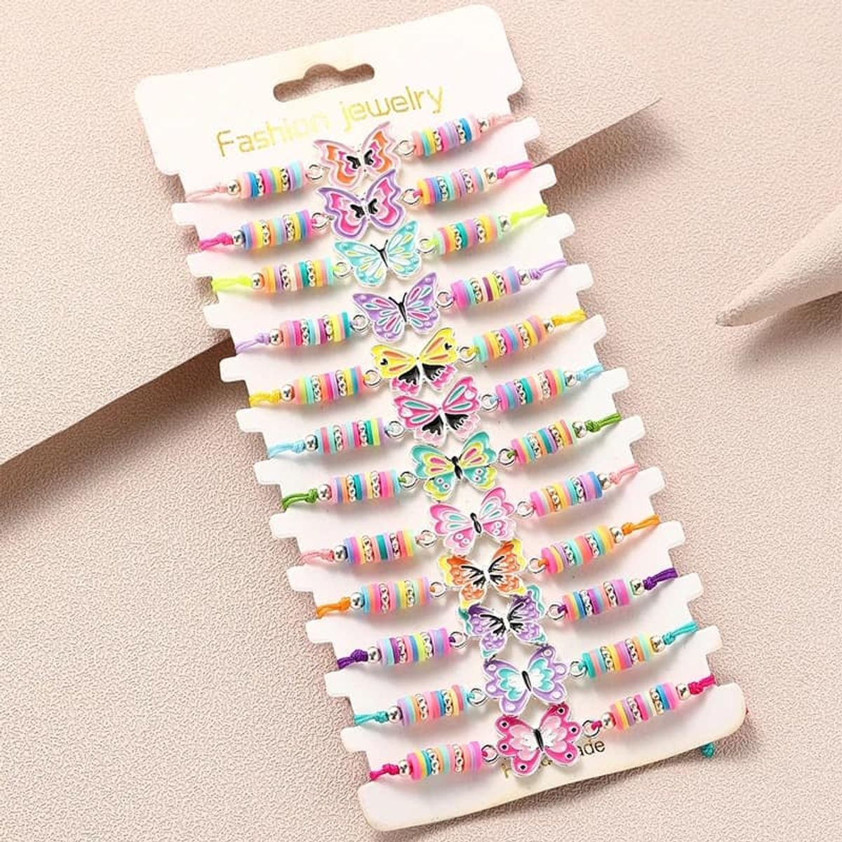 GENERICO - Set 12 pulseras Linda de cuerda de cordon ajustable para niños