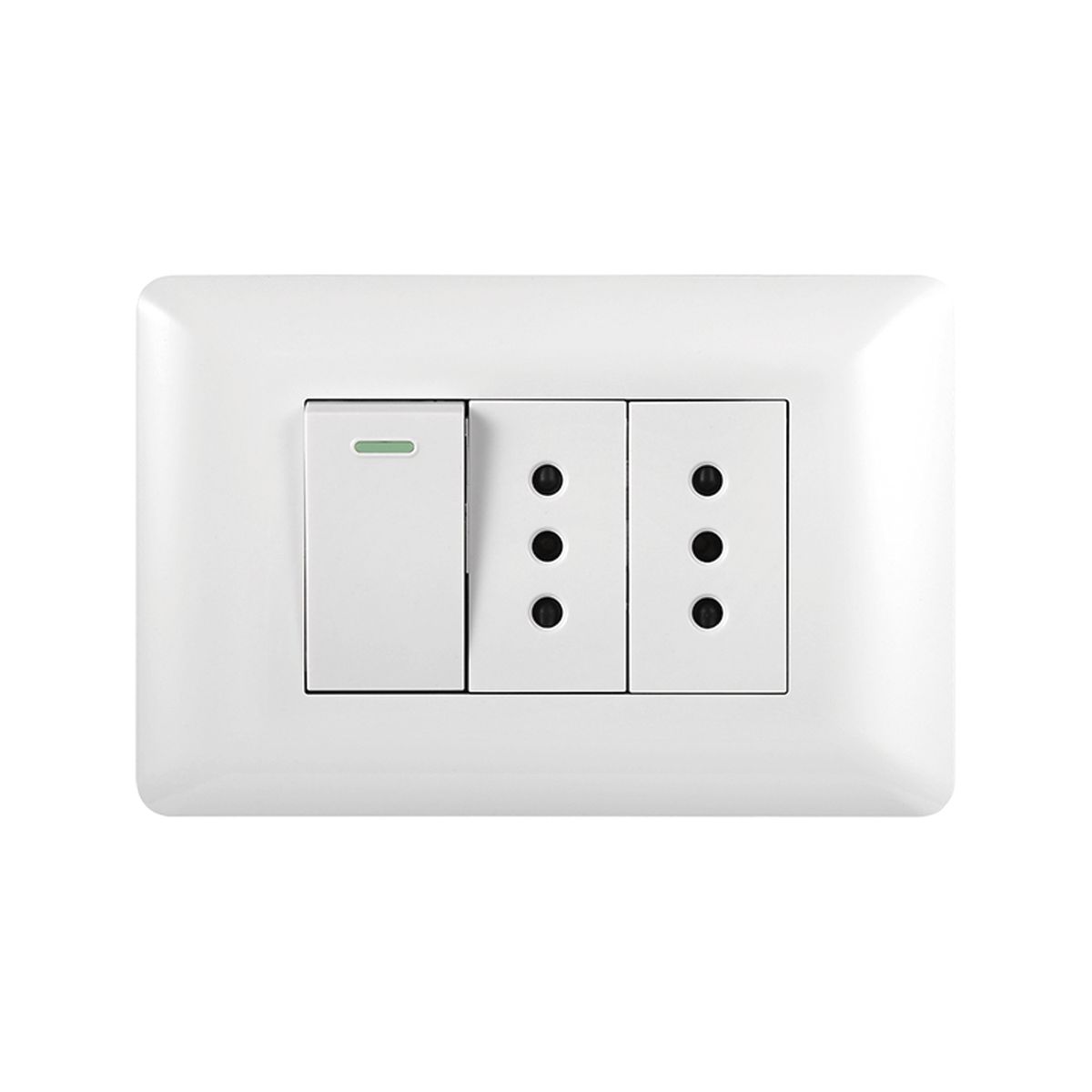 WANT - Pack 10 Tomacorriente Doble 10A + Interruptor Simple 9/12 10A 250V