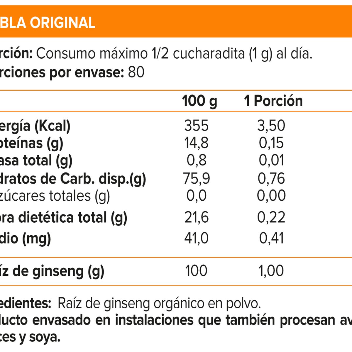 BROTAVIDA - Ginseng, Superalimento (80 gr)