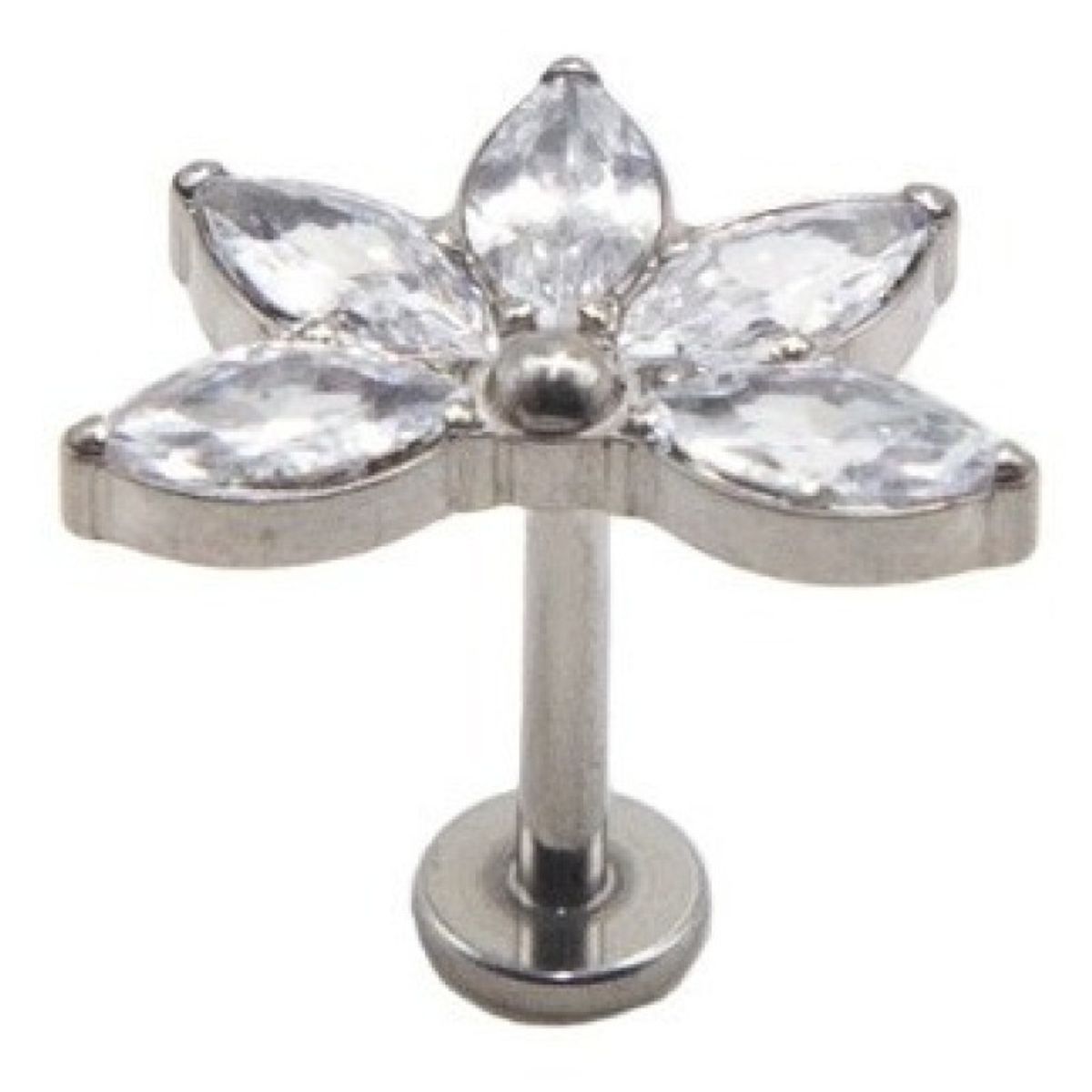 ALEMDALINDA - Piercing Labret  Lab191  1,2x8  Mod Hoja Gr Joya  Titanium