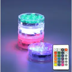 LEDZONE - FOCO SUMERGIBLE LED RGB PACK X2 A C/REMOTO G-LZ-SRGBX2