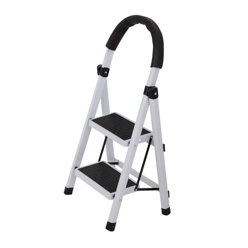 GENERICO - Escalera Acero Tubular Tipo Tijera Plegable Con 2 Peldaños Antideslizantes