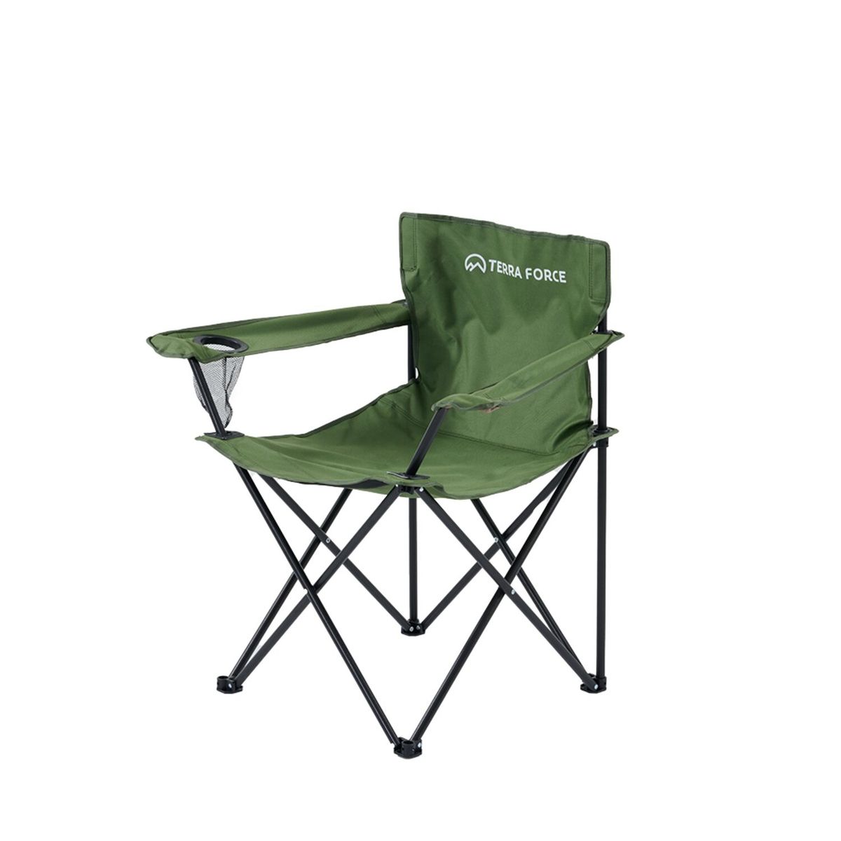 TERRA FORCE - SILLA PLEGABLE CAMPING CON APOYA BRAZOS VERDE