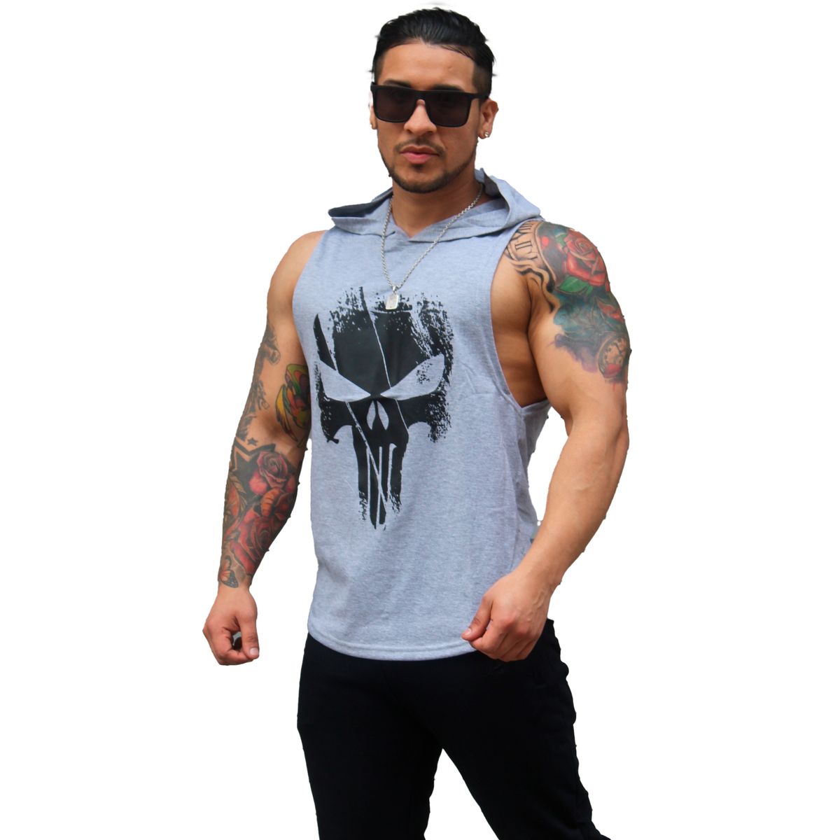 ADEMAN - Polera Musculosa The Punisher Gris