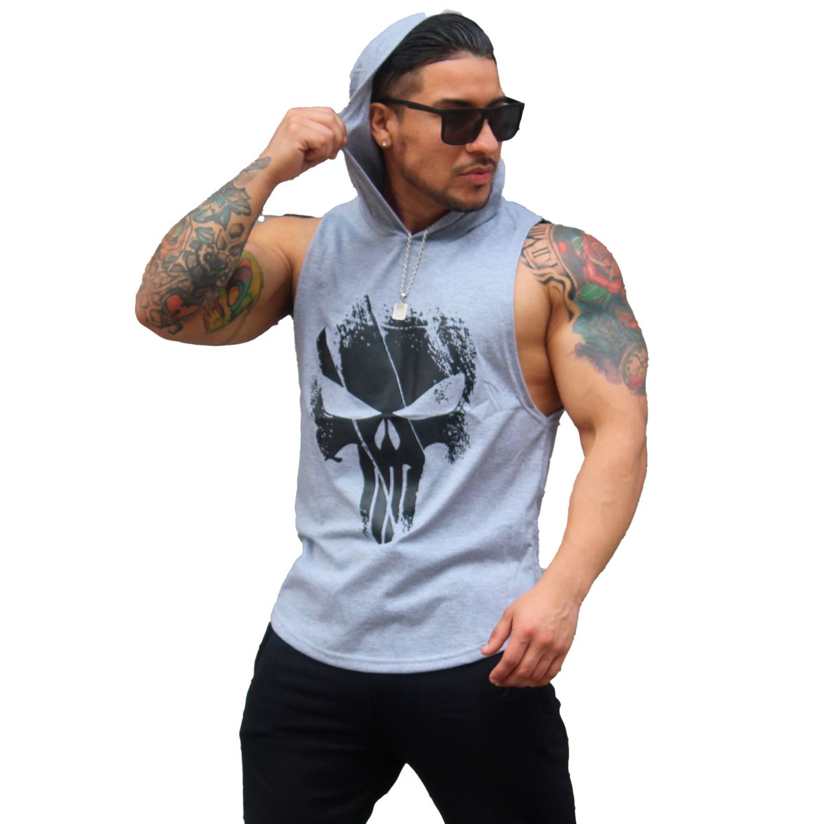 ADEMAN - Polera Musculosa The Punisher Gris