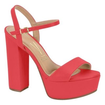 Sandalia Taco Cuadrado Rojo