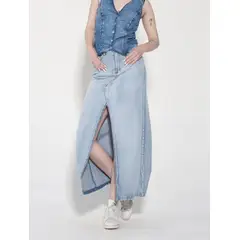 MOMCHIC - Falda Larga Sofia Celeste