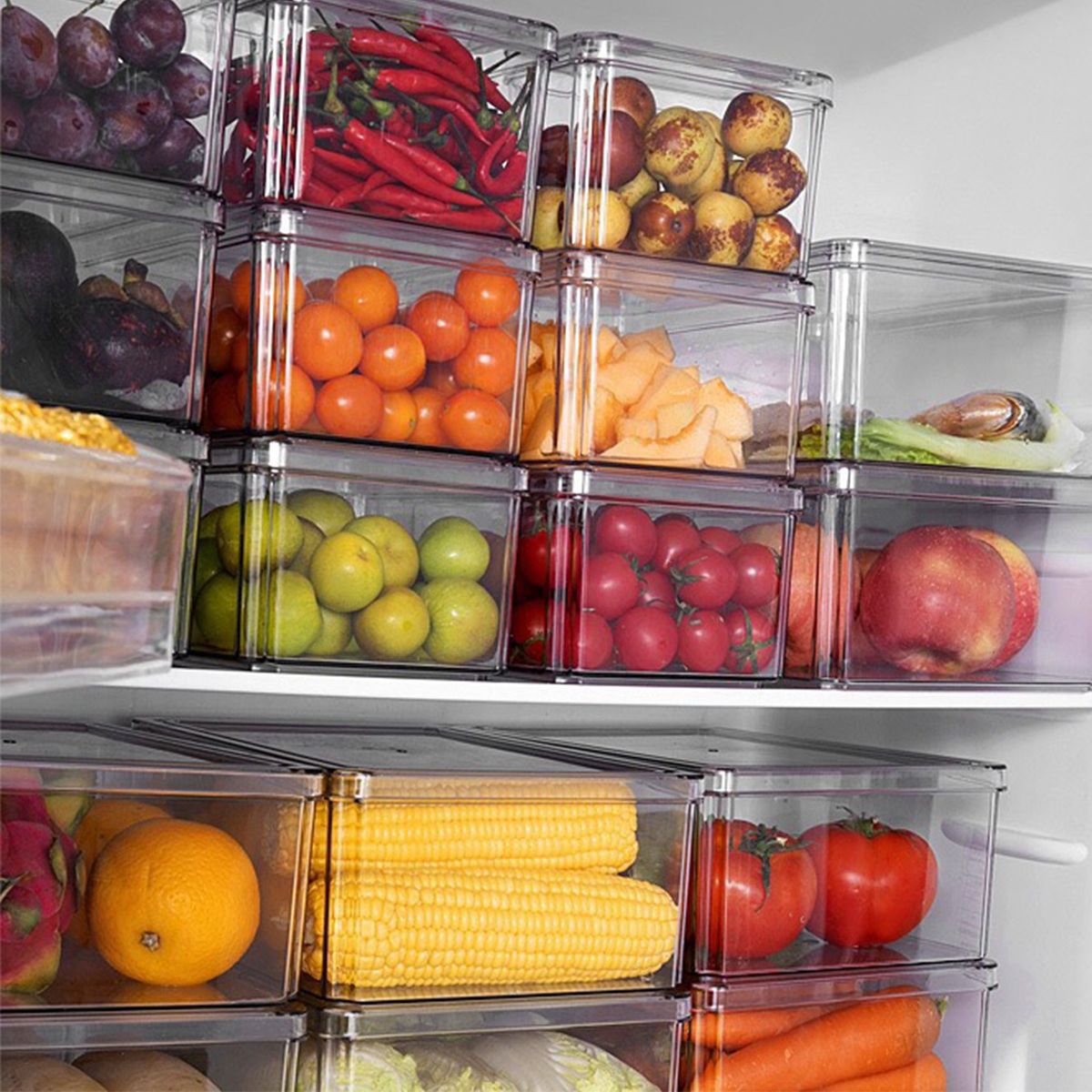 ESHOPANGIE - Organizador Refrigerador Cocina Set 7 Contenedores Con Tapa