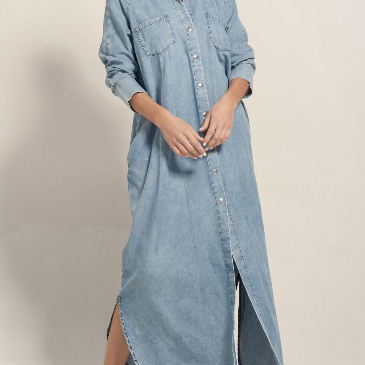 MOMCHIC - Vestido Camisero Largo