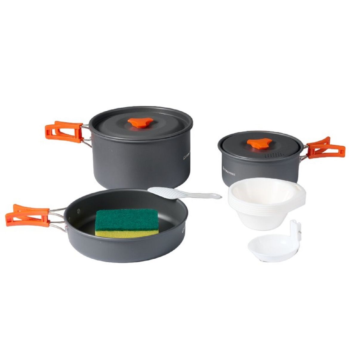 TERRA FORCE - SET OLLAS ALUMINIO CAMPING 4 PIEZAS