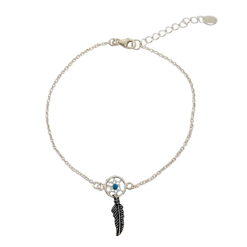 ANDREA COGGIOLA JOYAS - Pulsera Atrapasueño Turquesa Plata Fina 925
