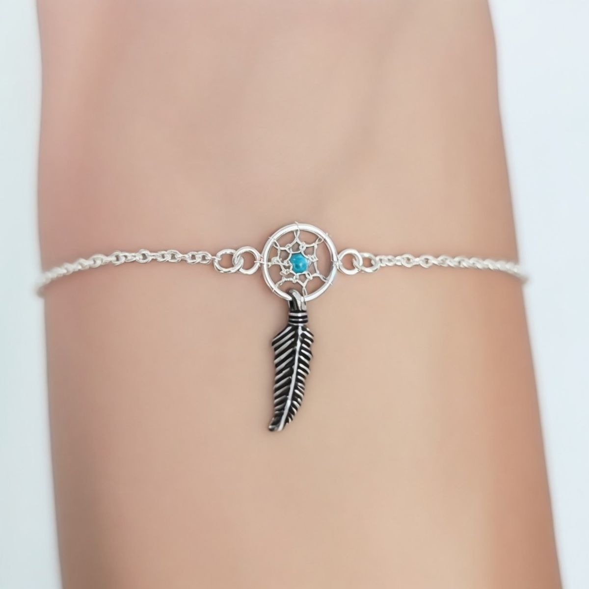 COGGIOLA - Pulsera Atrapasueño Turquesa Plata Fina 925