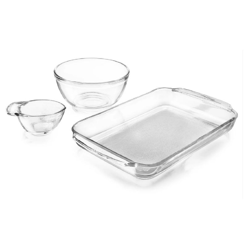 LIBBEY - Juego de Postre 3 Piezas de Vidrio