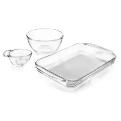 LIBBEY - Juego de Postre 3 Piezas de Vidrio
