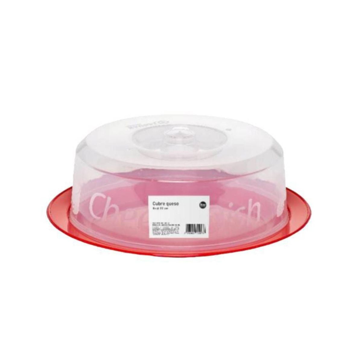 OEM - Porta Queso Plato con Tapa Plástico 22 X 8 Cm