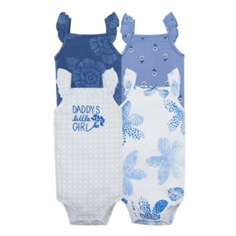 TEDMIMAK - Pack de 4 Bodys Bebé Niña Tedmimak Sin Manga