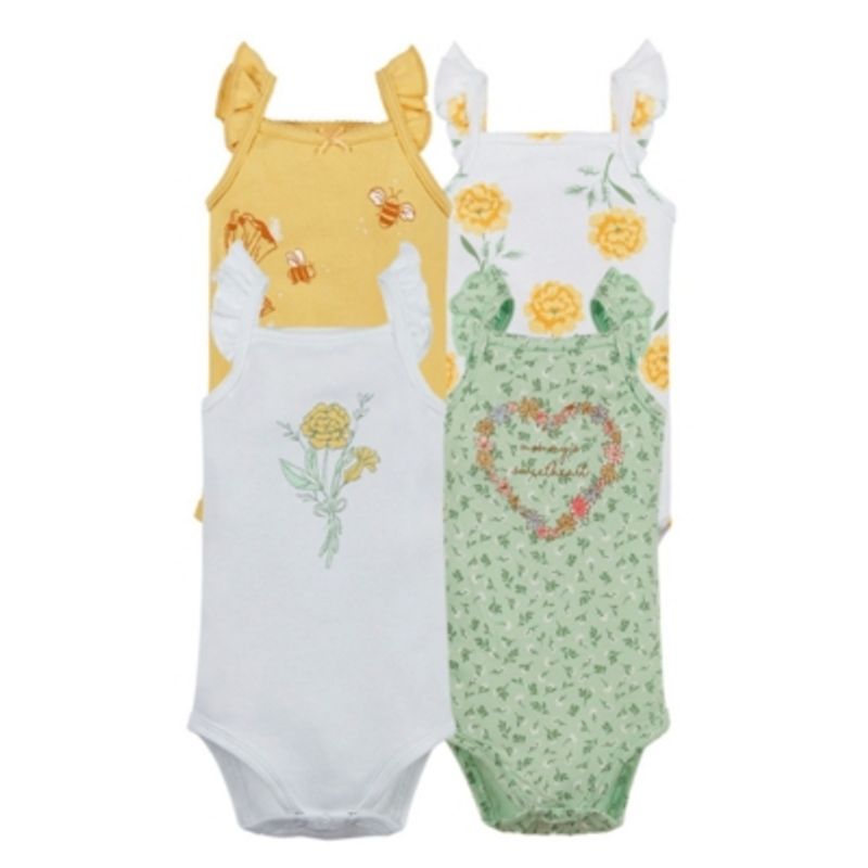 TEDMIMAK - Pack de 4 Bodys Bebé Niña Tedmimak Sin Manga