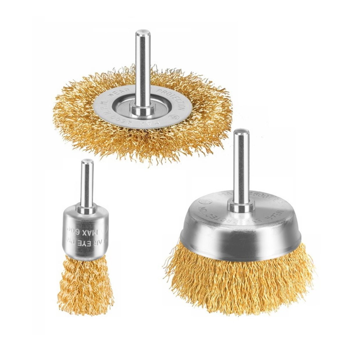 TOTAL TOOLS - Set Juego De Escobillas Redondas 3 Piezas Total Tac310031