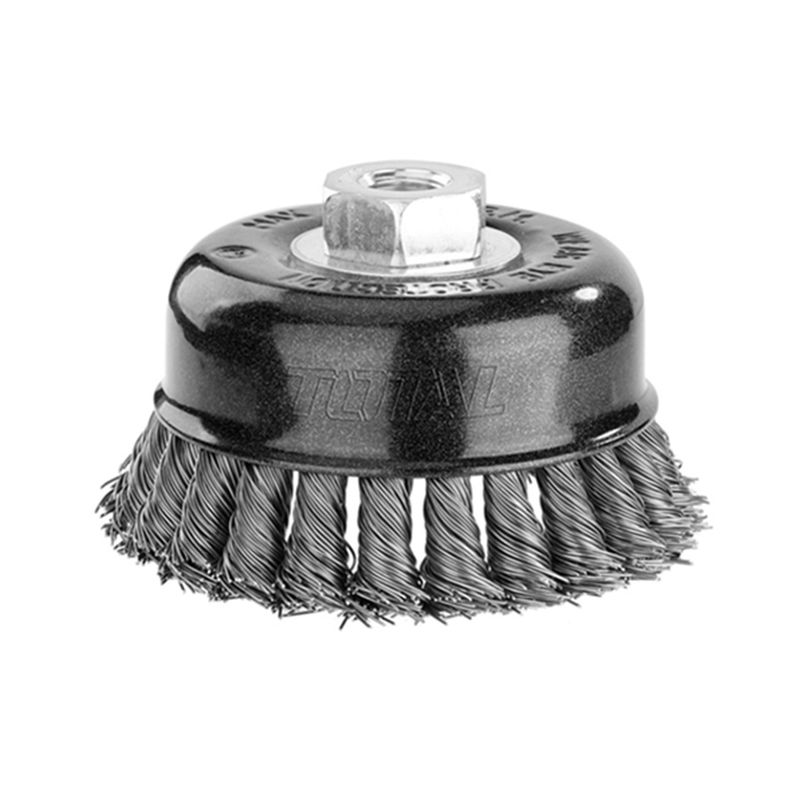 TOTAL TOOLS - Escobilla Copa Trenzada Torcida 100mm Esmeril Total Tac32045