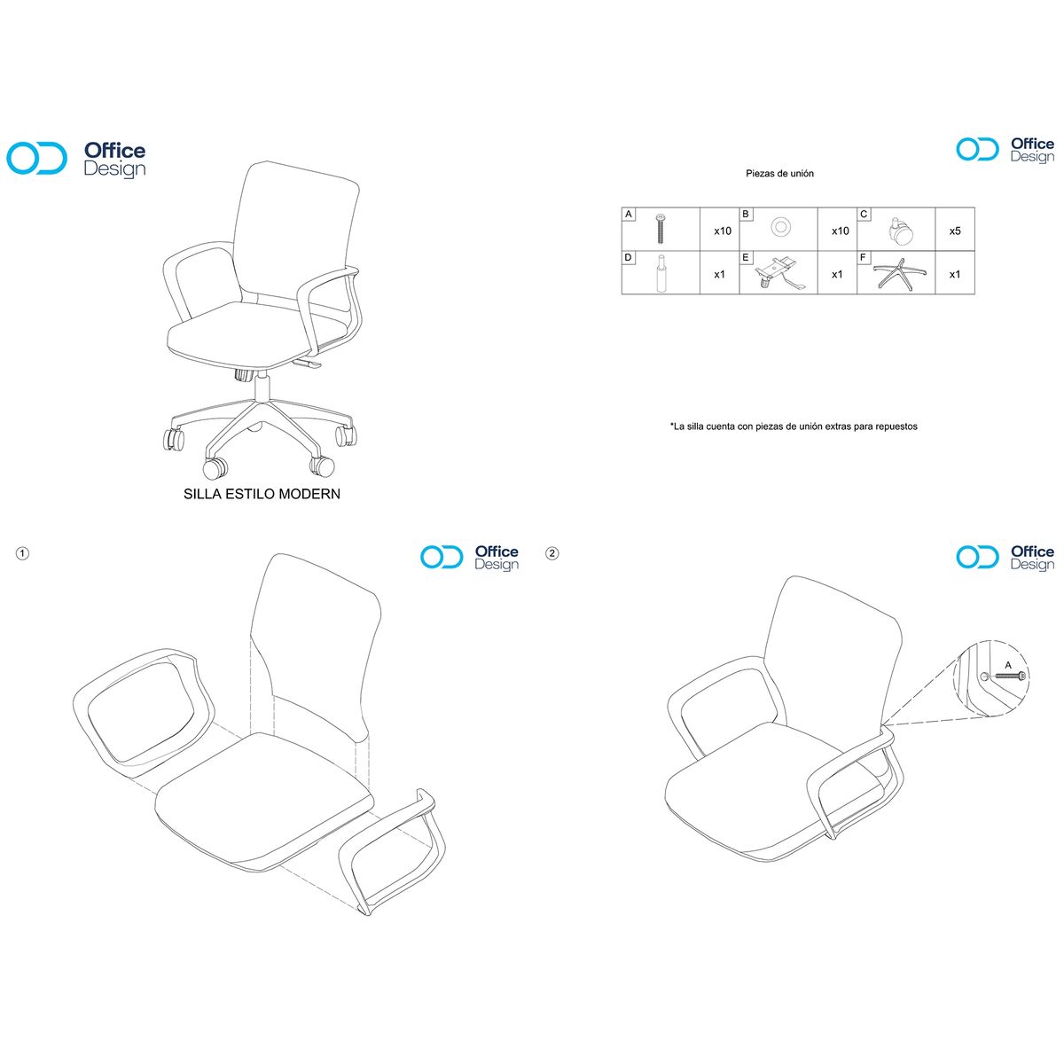 GENERICO - Silla de oficina Modern negra
