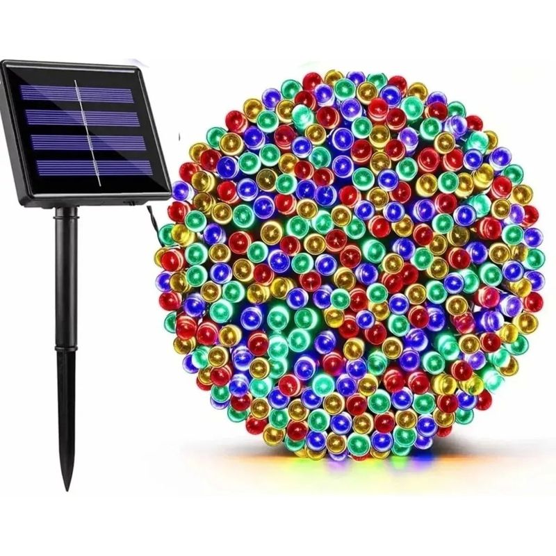 U BUY - Pack X6 Luces Solar Navidad Guirnalda 10 Metros 100 Led Mult