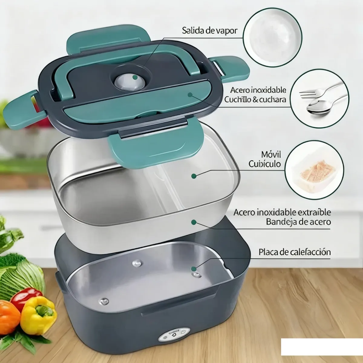 U BUY - Loncheras Eléctricas Portátil Fiambrera Calentadora Comida