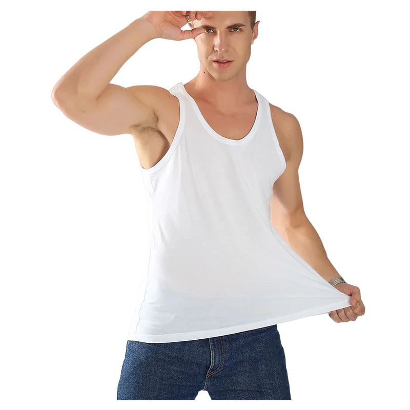 GARSIL - Polera De Algodon Musculosa Para Hombre  - Cuello Redondo