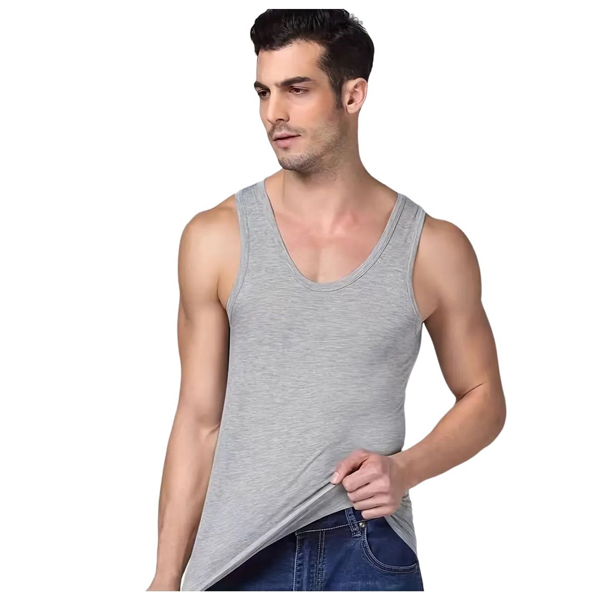 GARSIL - Polera De Algodon Musculosa Para Hombre  - Cuello Redondo