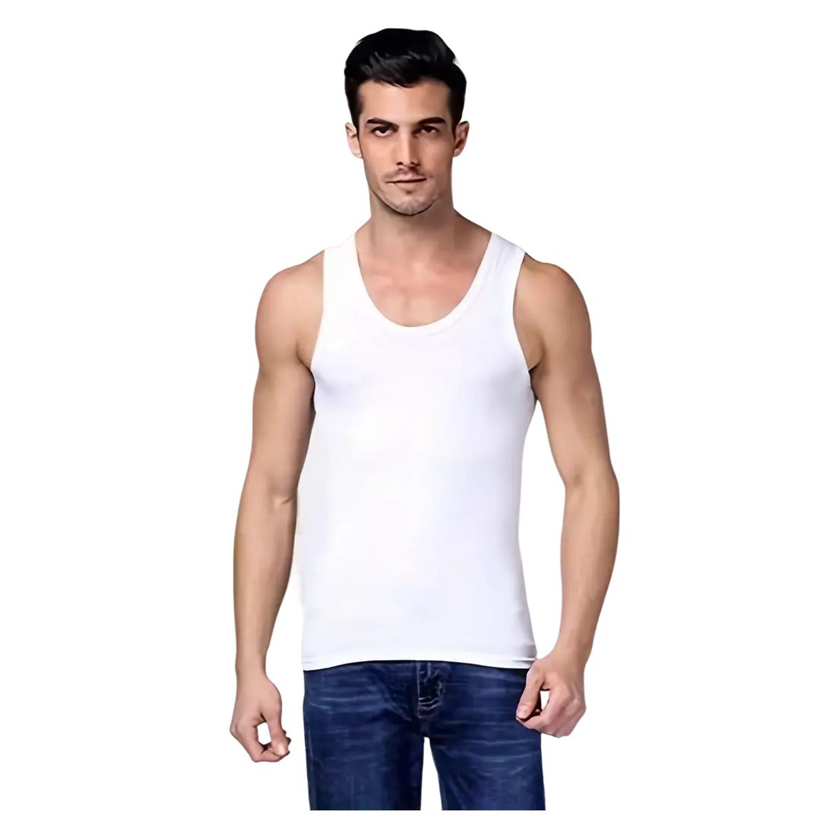 GARSIL - X3 Polera De Algodon Musculosa Para Hombre  - Cuello Redondo