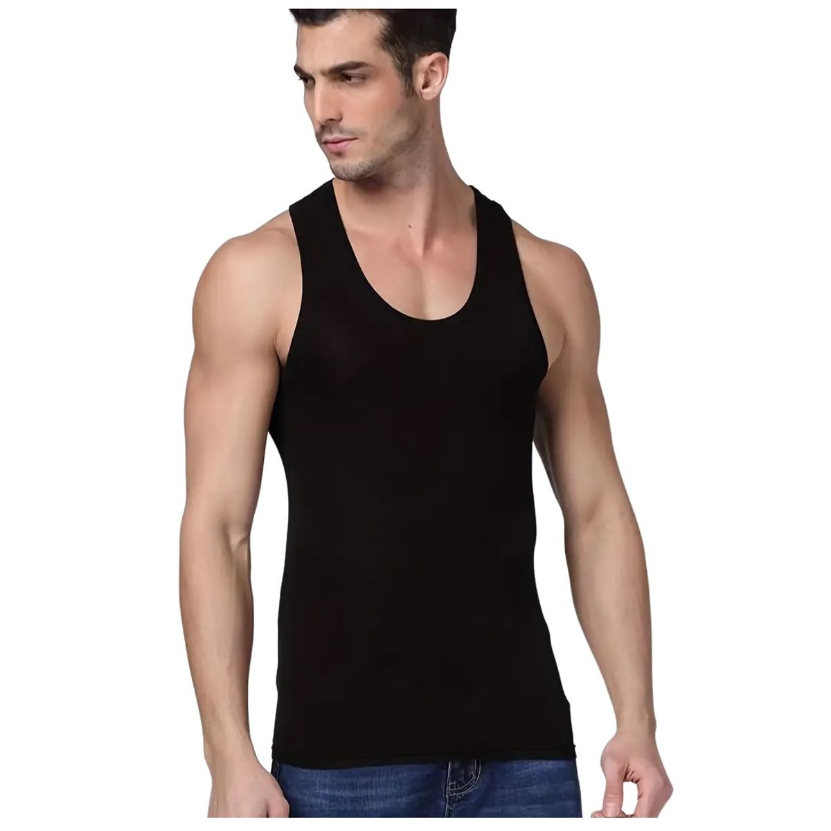 GARSIL - X3 Polera De Algodon Musculosa Para Hombre  - Cuello Redondo